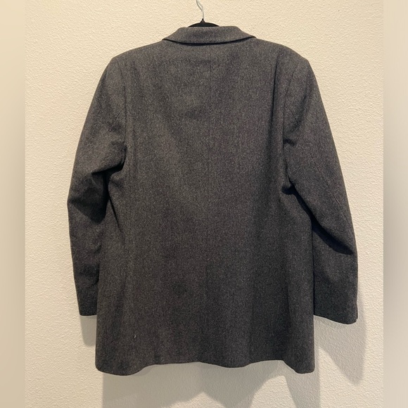 L.L. Bean Vintage Gray Wool 2 Button Blazer Classic Jacket Size 14 - Picture 6 of 7